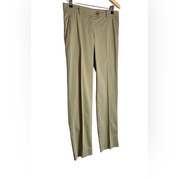 Moschino Cheapandchic | Khaki Straight Leg Pants Front Pleat Low Rise Button Zip - Picture 2 of 10